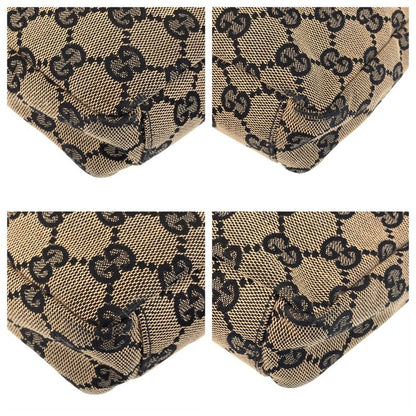 Gucci Beige Black Gold Hardware GG Canvas 019 0433 Shoulder Bag Pochette Women