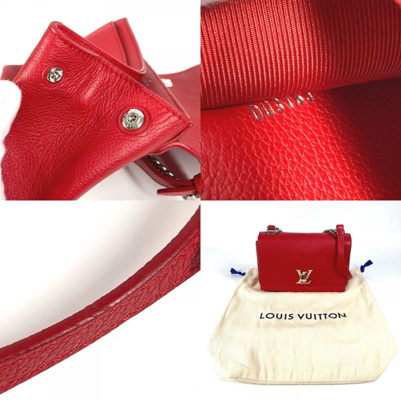 Louis Vuitton Handbag Lock Me 2 BB M51202 Calf Leather Ruby Red