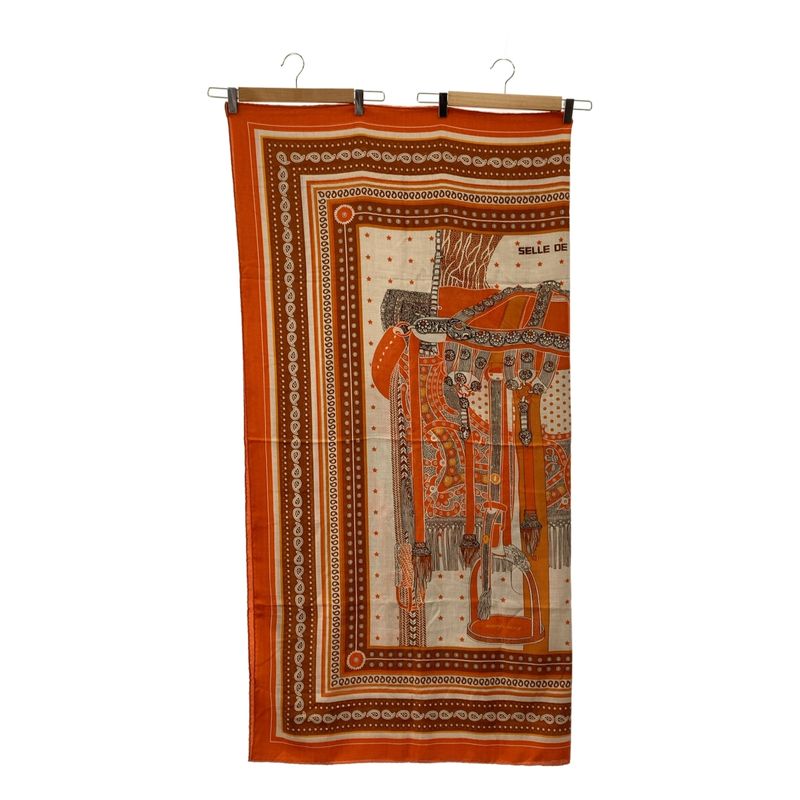 Hermes | 140 Selle De Dignitaire Bandana Cashmere Silk High Official's Saddle