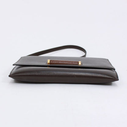 Hermes 2WAY Havana Clutch Bag Box Calf Brown Shoulder Bag Gold