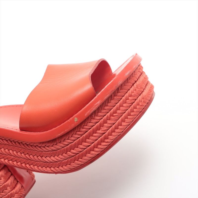 Celine Phoebe Period Leather Jute Sandals Women's 36 Red Made In Italy