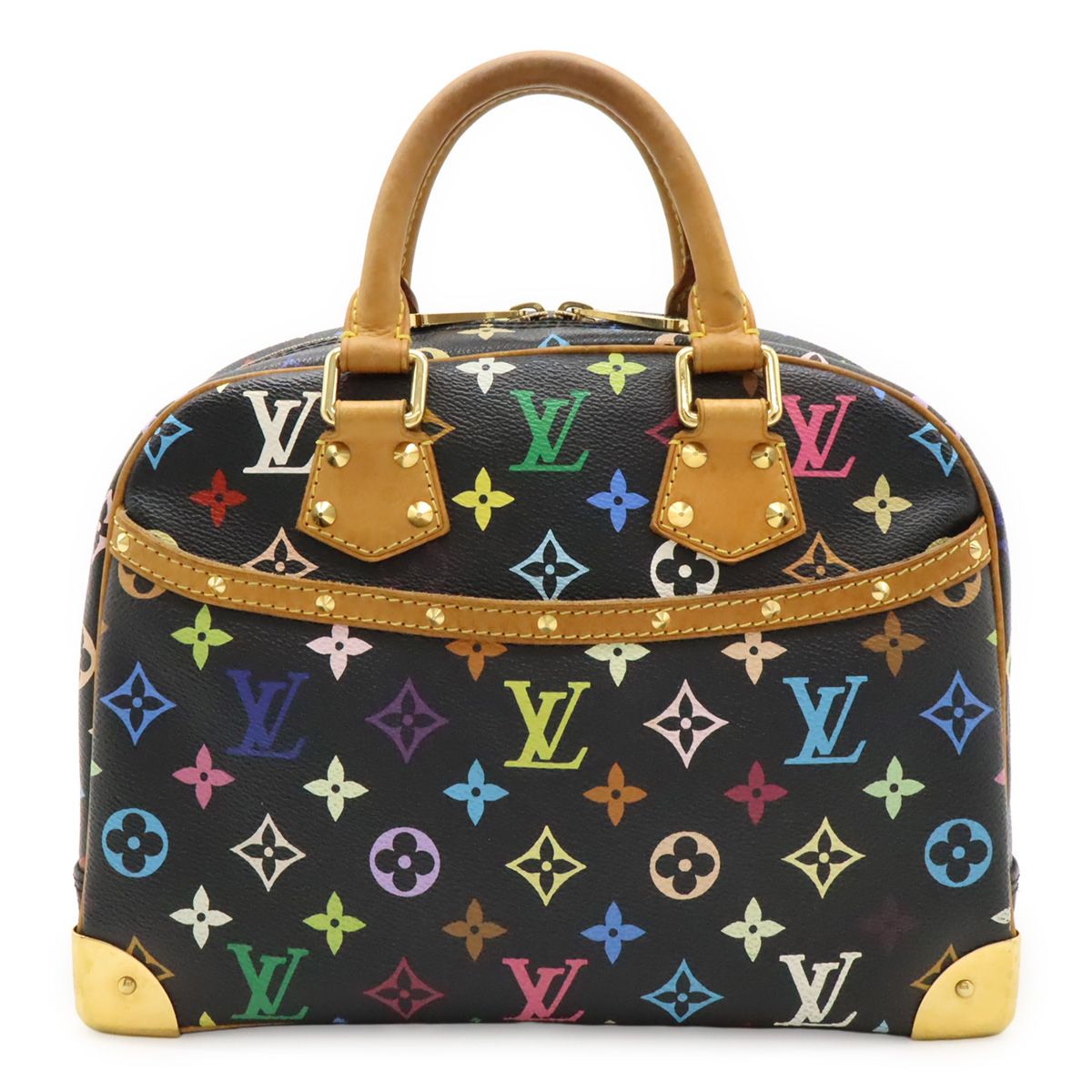 Louis Vuitton Monogram Multicolor Trouville Handbag Noir Black Black Gold