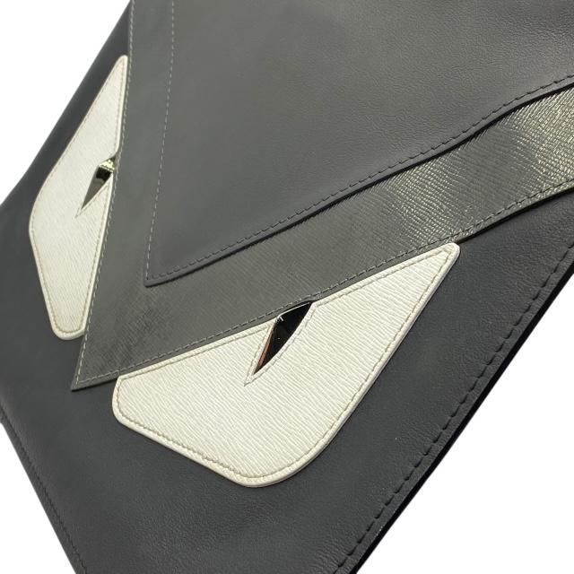 Fendi 7n0078 Monster Clutch Bag Second Bag Bugs Leather Studded Black