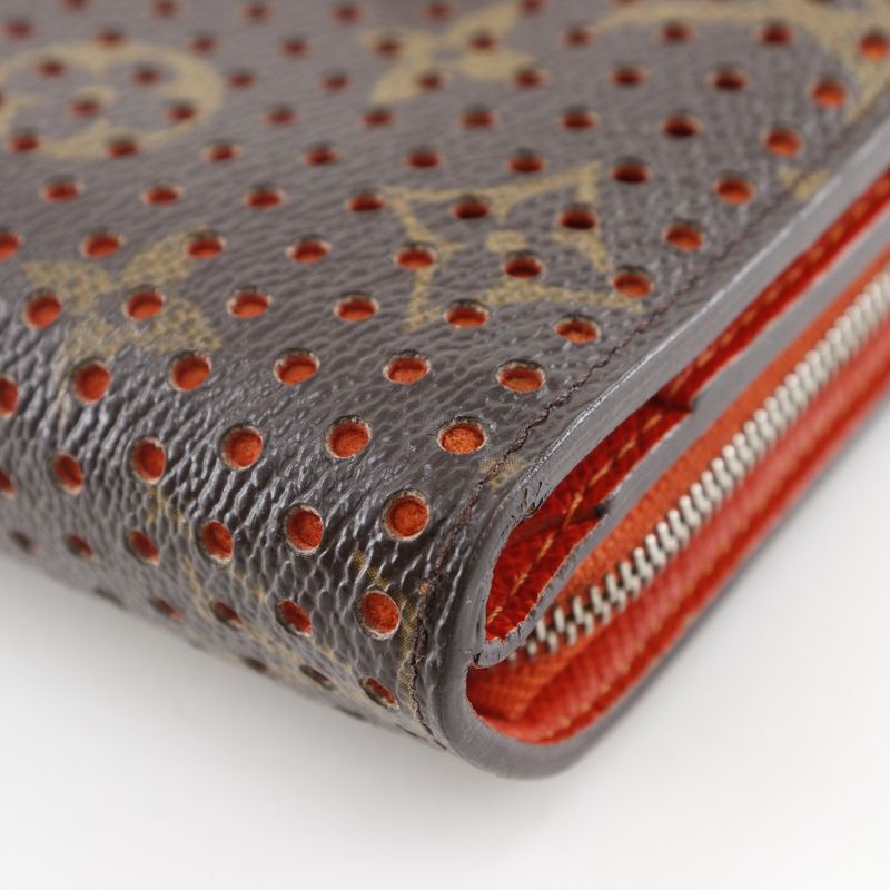 Louis Vuitton Compact Zip Perforated M95189 Monogram Perfot Orange Mi0046