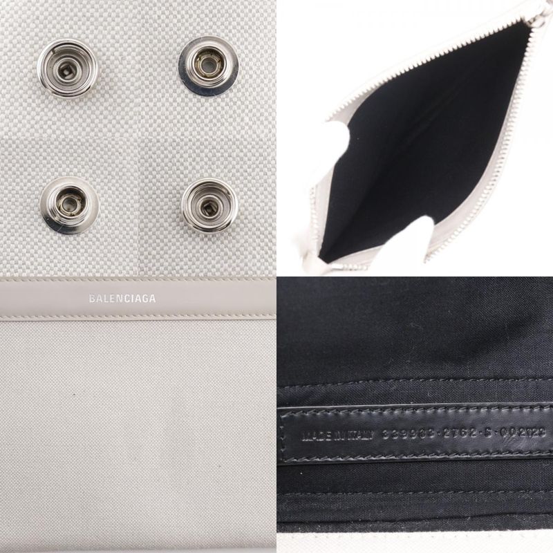 Balenciaga Navy Cabas S 339933 Canvas Light Grey Unisex Tote Bag