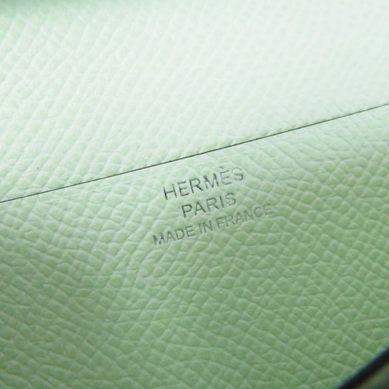 Hermes Bearn Souffle Verso Blue Prus/vert Fizz Silver Hardware Vaux Epson Long
