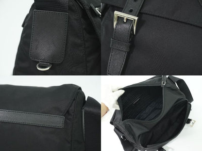 Authentic Prada Nylon Shoulder Bag Pochette Black Bag Pre-owned [follow-up