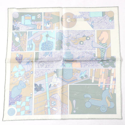 Hermes 25SS Gavroche Lady Gault Silk Veil Amand White Beige Scarf With Box Made