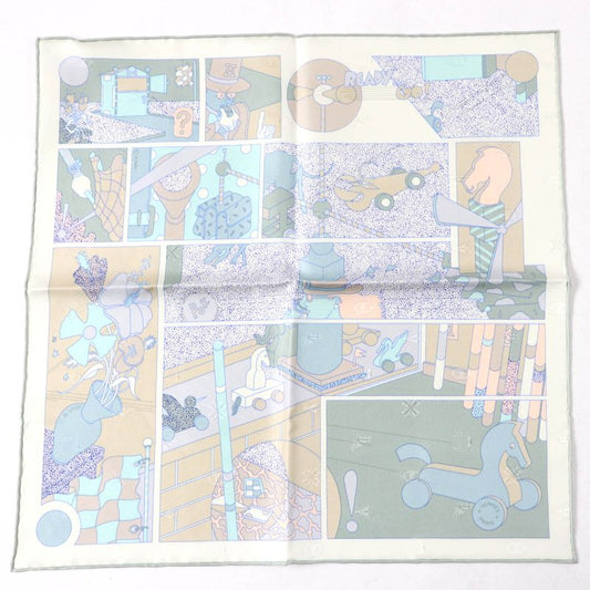 Hermes 25SS Gavroche Lady Gault Silk Veil Amand White Beige Scarf With Box Made