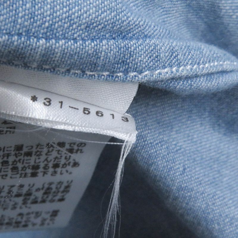 Hermes 23SS Cotton Half Button Patch Pocket Pullover Short Sleeve Shirt Indigo