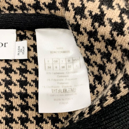 Christian Dior Outerwear Brown Black Knit Poncho Houndstooth
