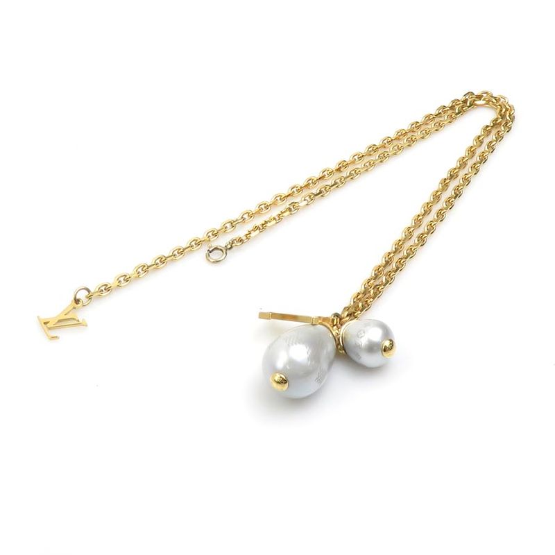 Louis Vuitton Necklace Pendentif Damier Pearl M66322