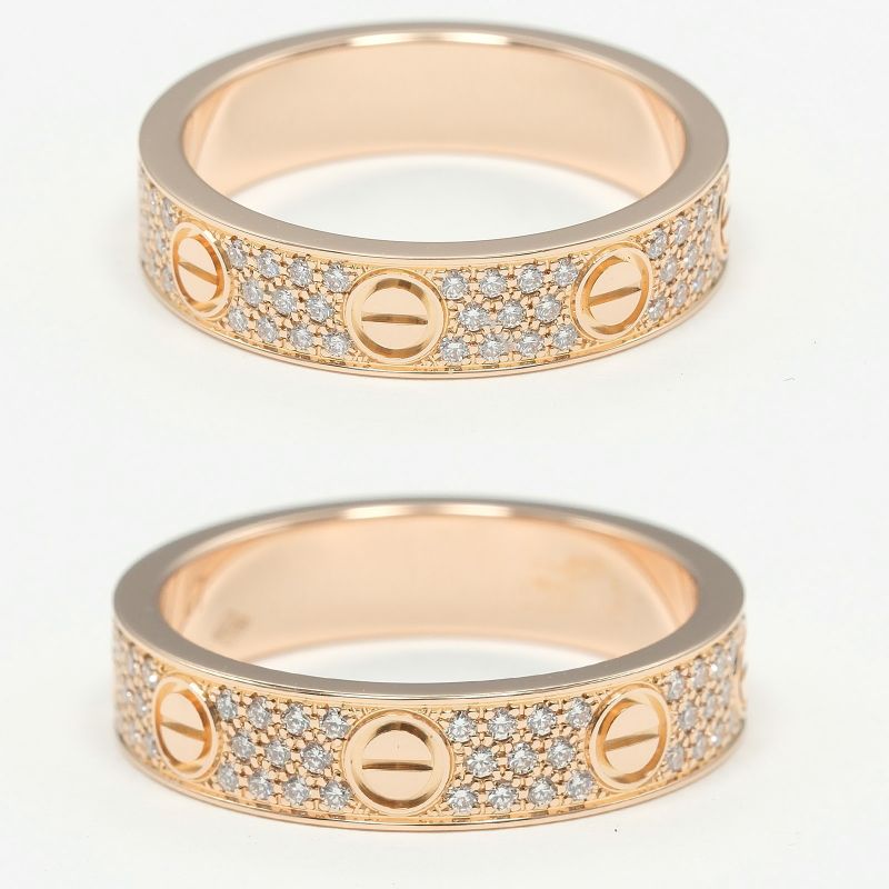 Cartier Love Small 18K Pink Gold And Pavé Diamonds Size 7 Ladies' 3.71g Ring