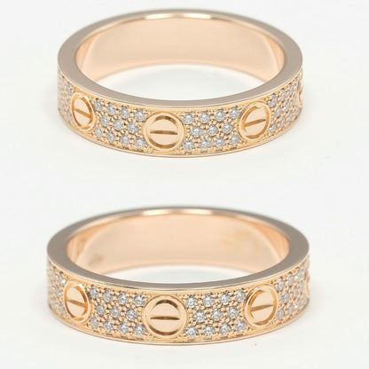 Cartier Love Small 18K Pink Gold And Pavé Diamonds Size 7 Ladies' 3.71g Ring