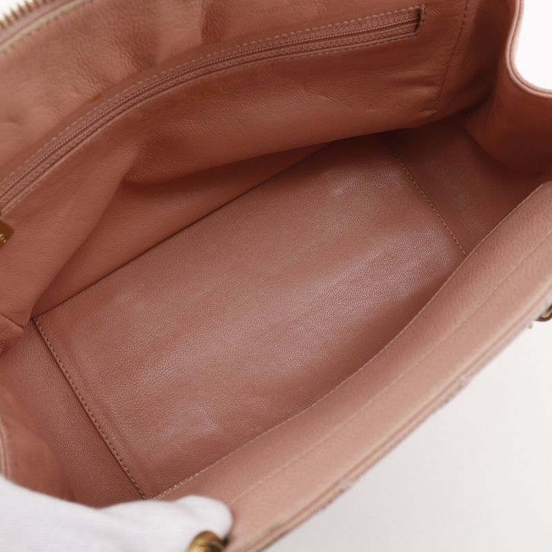 Chanel Matelasse Coco Mark Chain Tote A15688 Caviar Skin Pink Ladies Tote Bag