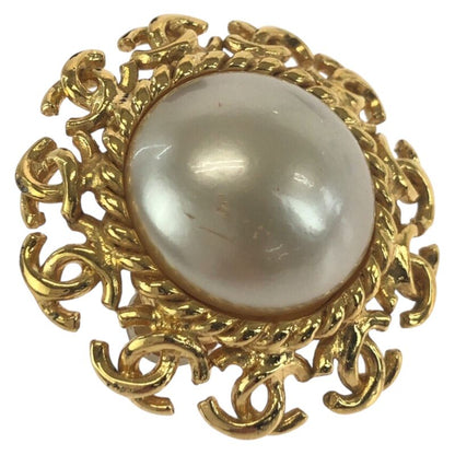 Chanel Vintage Coco Mark Gold Plated Earrings 95 A Engraved Ladies 504796