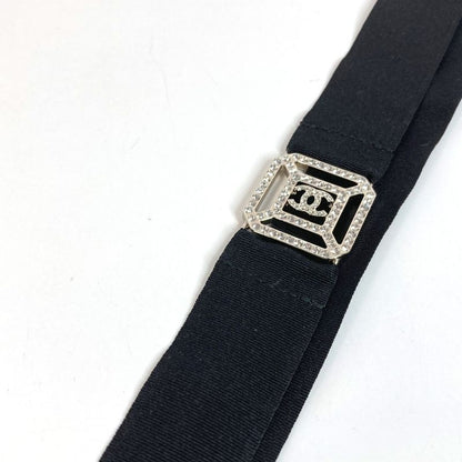 Chanel Strap Neck Strap Necklace Metal Black