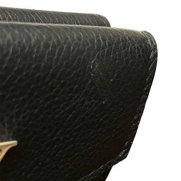 Louis Vuitton Taurillon Portefeuille Lock Mini M63921 Noir Black Trifold Wallet