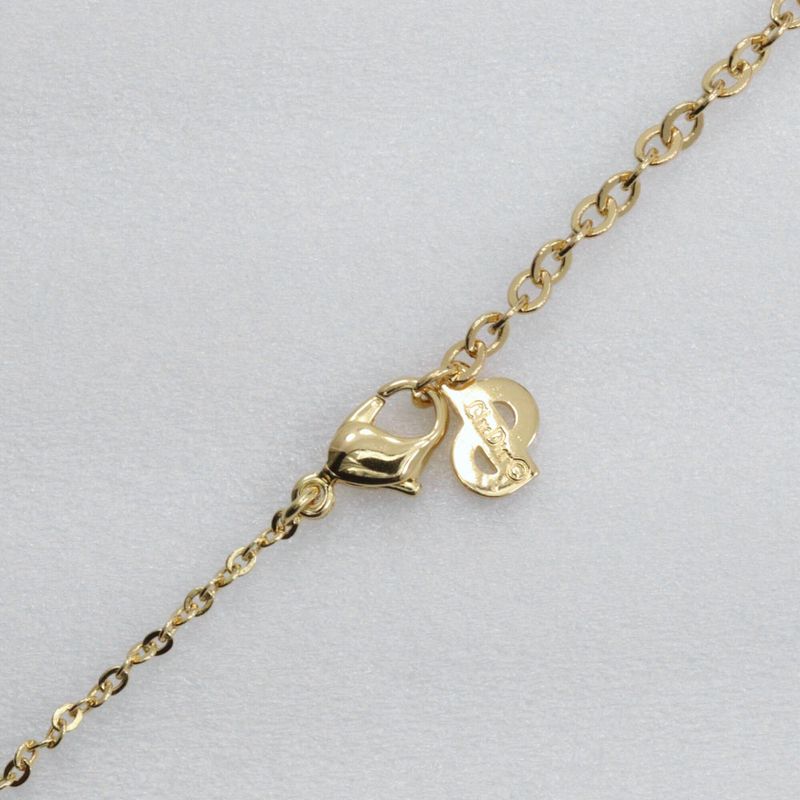 [dior] Christian Dior Logo Heart Gold Plated And Rhinestone Ladies 5.4g Necklace
