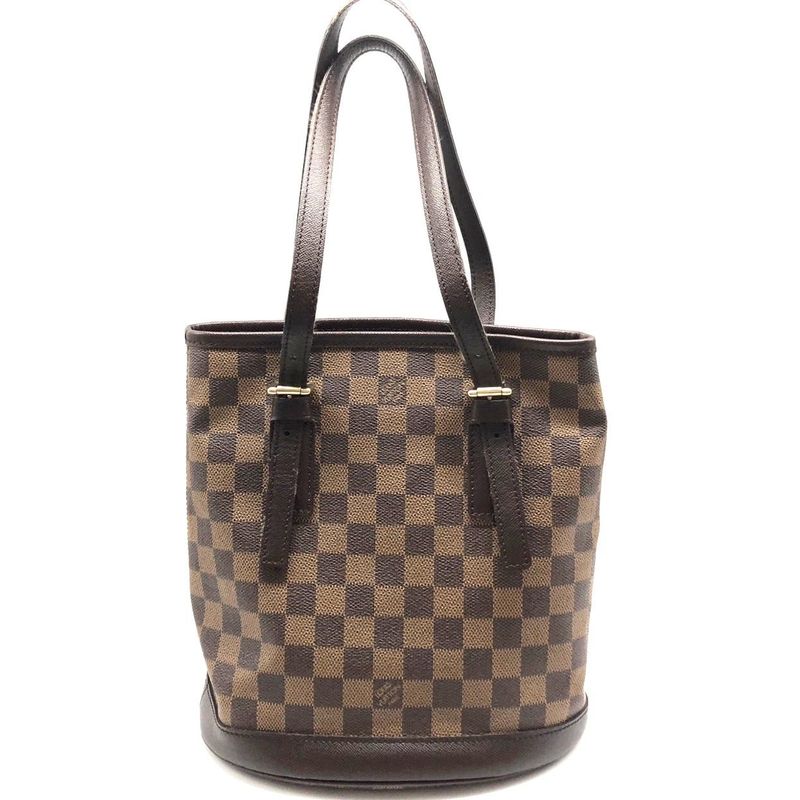 Louis Vuitton Damier Marais N42240 Tote Bag with Pouch Ladies Brown Used 006238
