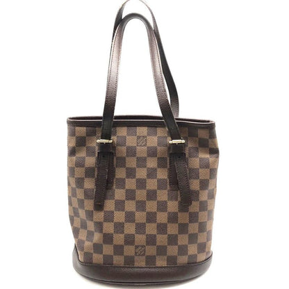 Louis Vuitton Damier Marais N42240 Tote Bag with Pouch Ladies Brown Used 006238