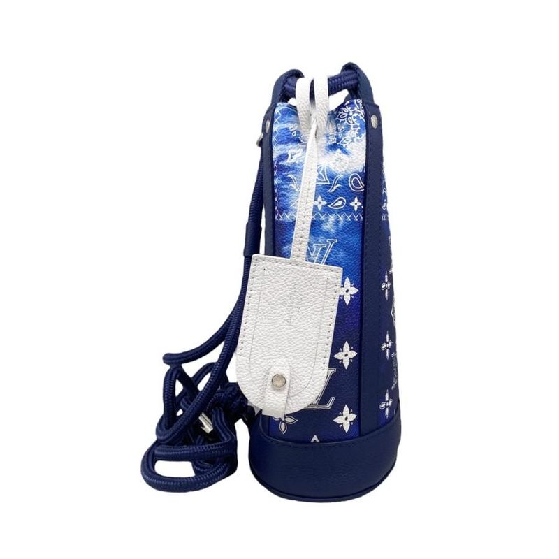 Louis Vuitton Shoulder Bag Randonnee PM Monogram Bandana Blue White Silver
