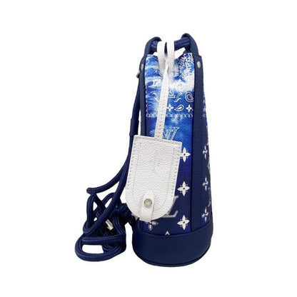Louis Vuitton Shoulder Bag Randonnee PM Monogram Bandana Blue White Silver