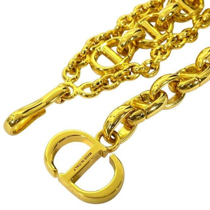Christian DIOR Chain Belt Accessories CD Logo GP Gold