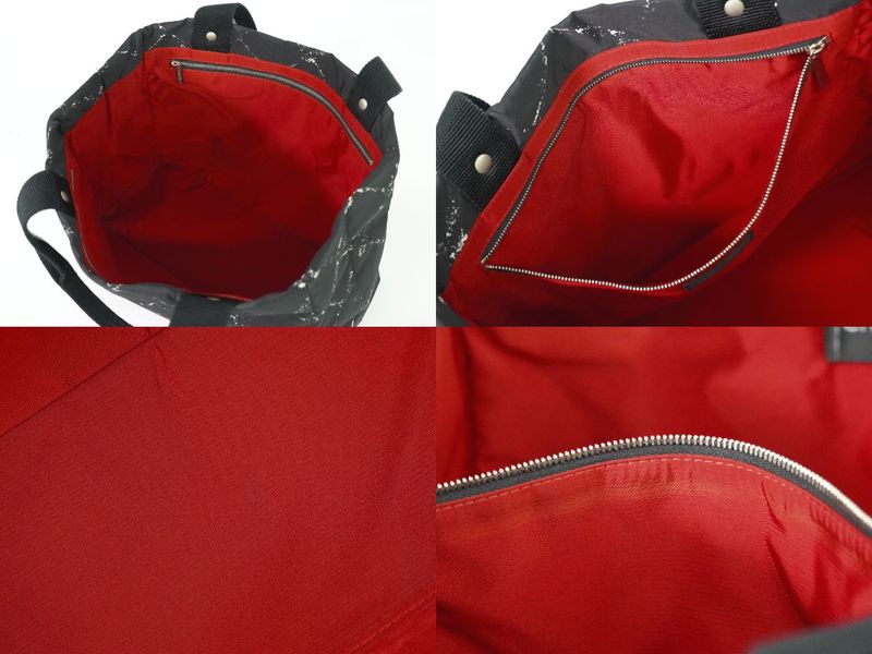 Authentic Chanel New Travel Line Tote Bag Handbag Nylon Black New Travel Line