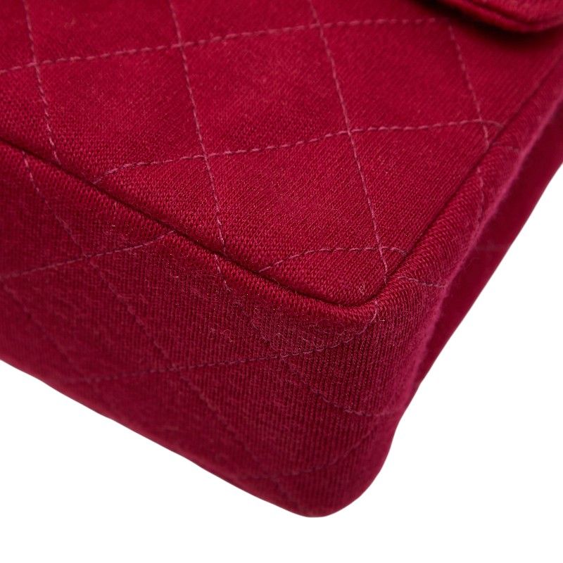 Chanel Coco Mark Mini Matelasse 17 Chain Shoulder Bag Red Cotton Women Chanel