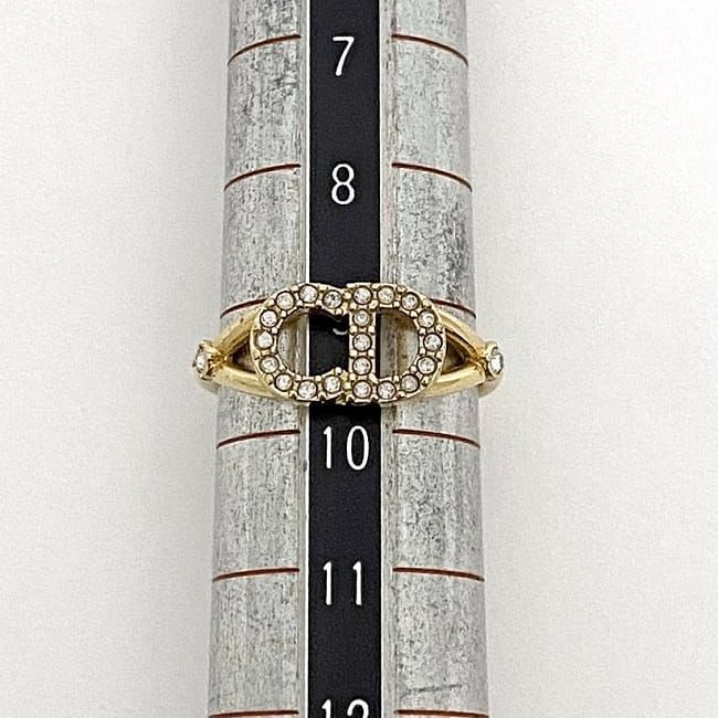 Christian Dior Logo Ring F21236 Gold Excellent Condition