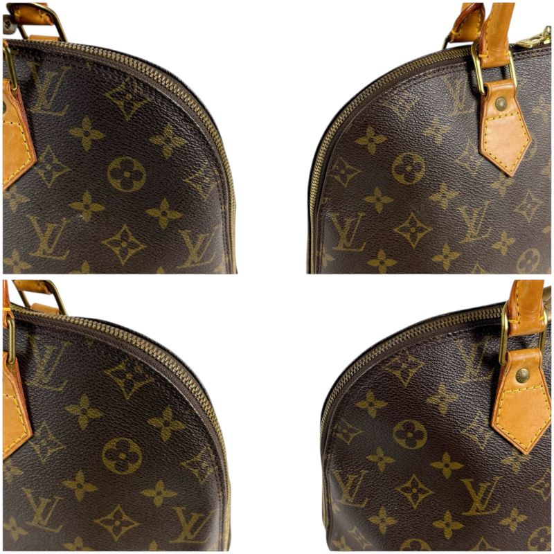 Louis Vuitton Alma Monogram Leather Handbag Mini Tote Bag Brown
