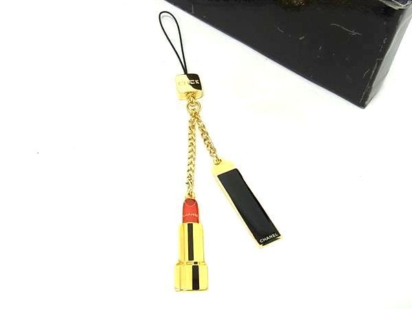 Chanel Logo Rouge Allure Key Holder Charm Women's Gold And Multicolor