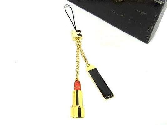 Chanel Logo Rouge Allure Key Holder Charm Women's Gold And Multicolor