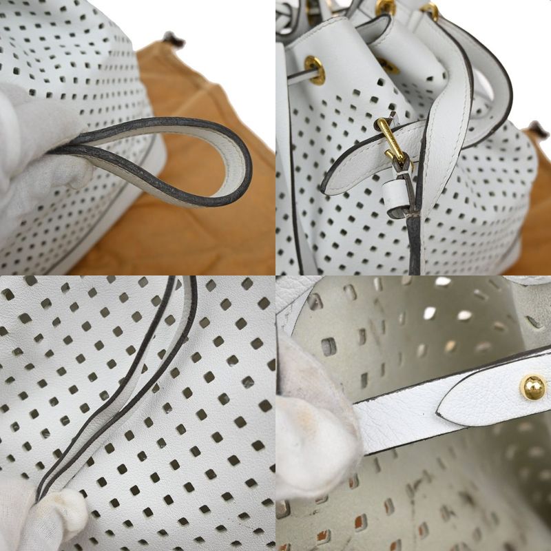 Louis Vuitton Noe Shoulder Bag Perforated Leather White 13ka919