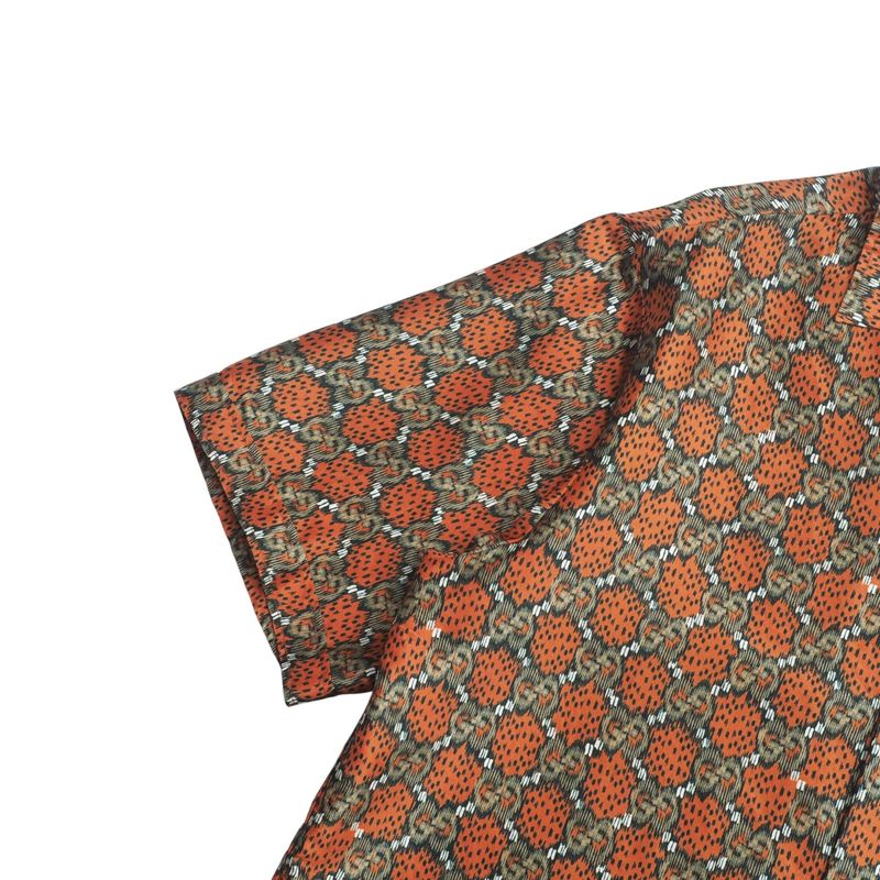 Gucci Short Sleeve Shirt Size 46 (170 88A) GG Logo Open Collar Shirt Made In