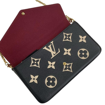 Louis Vuitton Wallet Bicolor Monogram Empreinte Pochette Felicie M80482 Black
