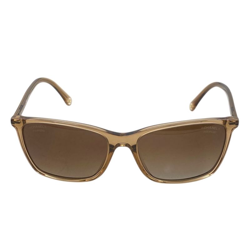 Em0603 Chanel Sunglass Es 5447-a 5517 140 3p Plastic Brown×gold Brown Coco Mark