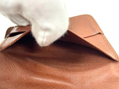 Louis Vuitton Monogram Compact Zipped Folding Wallet M61667 Brown Made In Spain