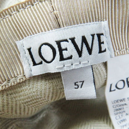LOEWE Cotton Polyester Calf Leather Anagram Jacquard Hat / Bucket Hat Beige