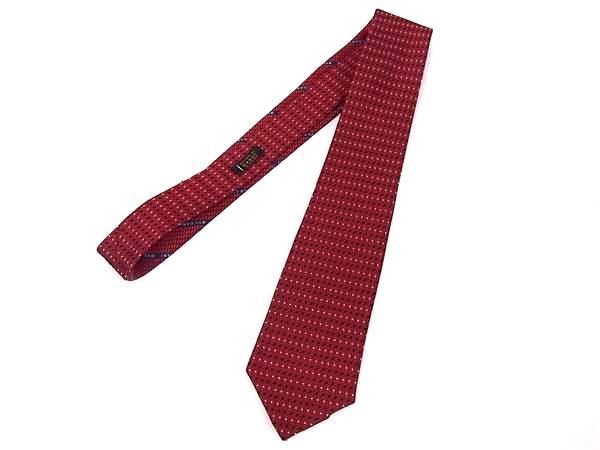 Bvlgari 100% Silk Reversible All-over Pattern Tie Business Men's Red As9653
