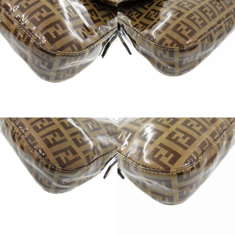 Fendi Zucchino Mamma Bucket Coated Canvas Brown Handbag 0894 Fendi