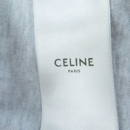 Celine 2x764501f 100% Cotton Logo Print Loose Fit Short Sleeve T-shirt Grey XS