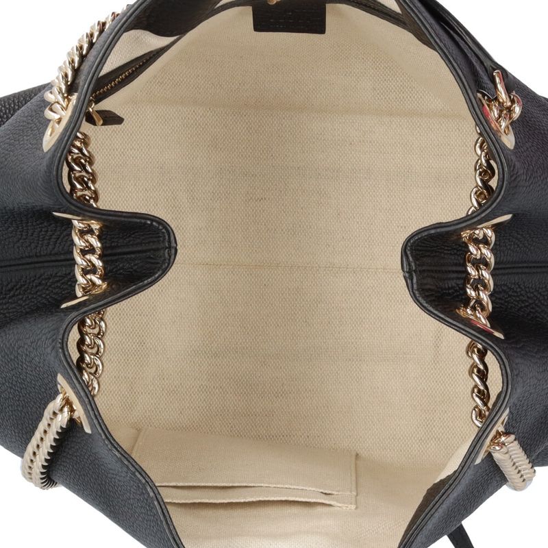 Gucci Soho Shoulder Bag Leather 536196 Black Ladies Gucci  Gucci