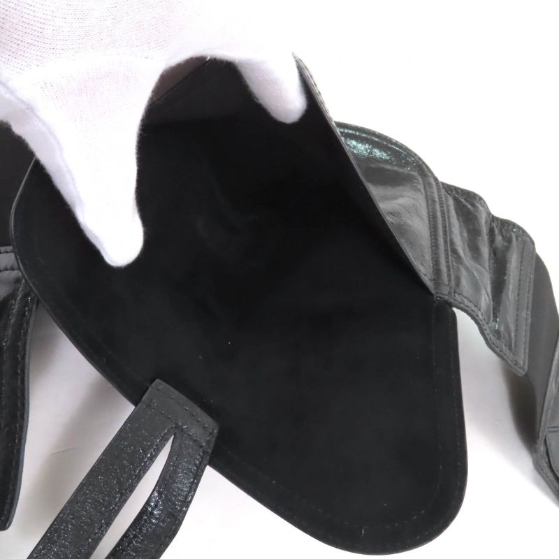 Christian DIOR B0049cnoh Leather Belt With Saddle Pouch Waist Bag Black Gold