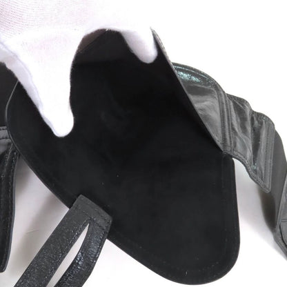 Christian DIOR B0049cnoh Leather Belt With Saddle Pouch Waist Bag Black Gold