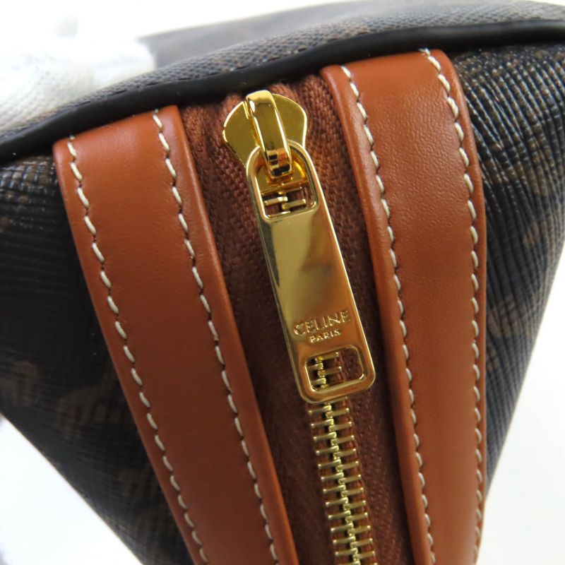 Celine 4m5032czj Cosmetic Lipstick Pouch Triomphe Canvas Leather Cosmetic Pouch