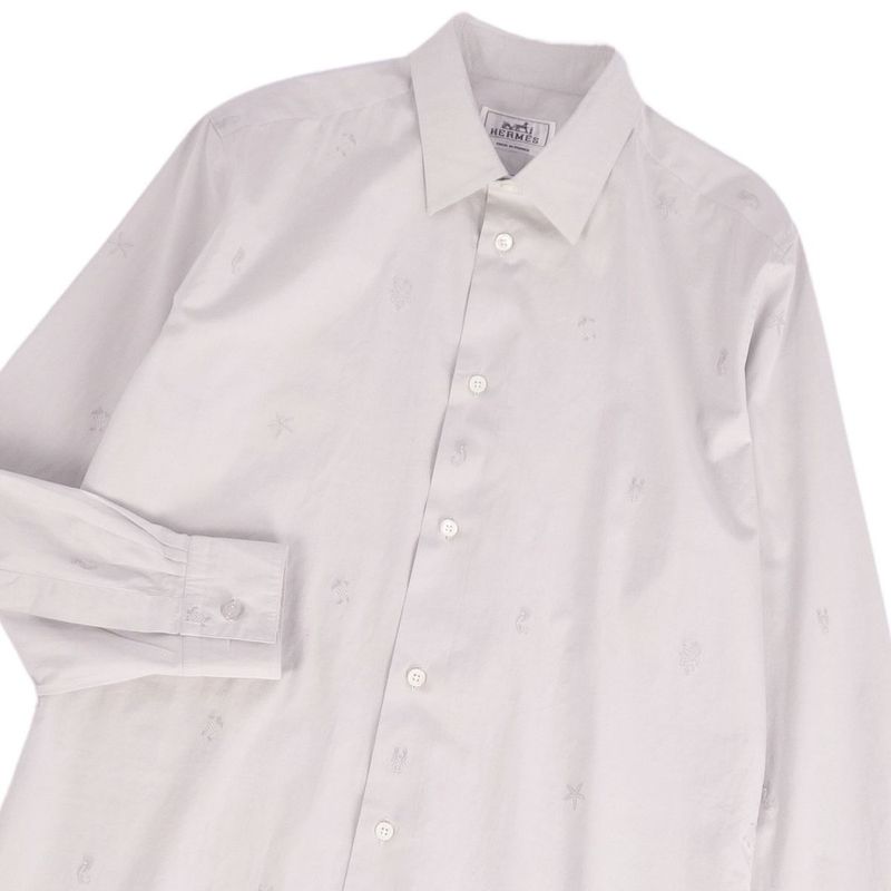 Hermes Shirt 23SS Long Sleeve Long Sleeve Serie Botta