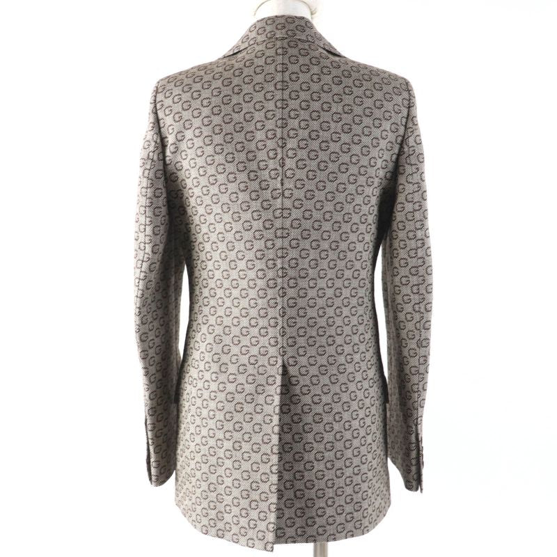 Gucci 652629 649337 100% Wool Logo Patterned Vest And Jacket 2-piece Ensemble