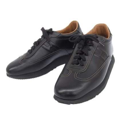 Hermes Current Logo Quick Side H Logo Box Calf Leather Sneakers Shoes 38 1 2